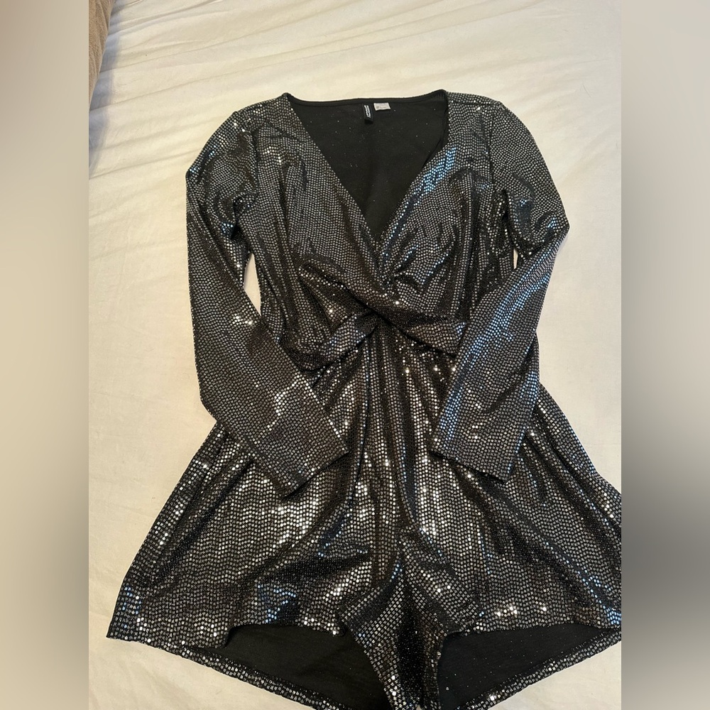 H&M Shimmery Long Sleeve Romper